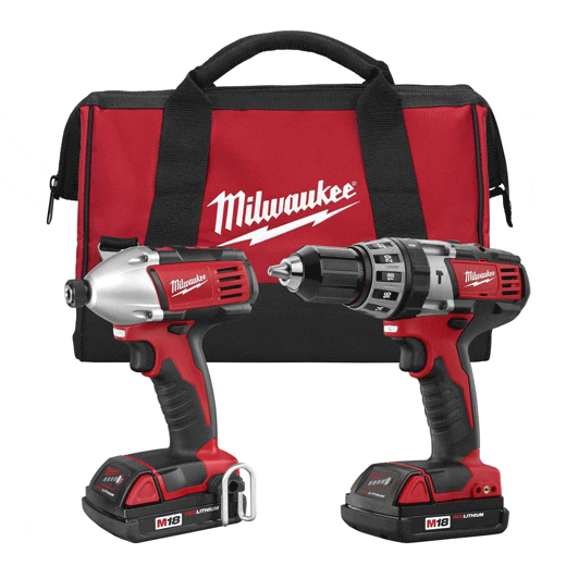 Milwaukee® M18™ 2697-22CT 2-Tool Cordless Combination Kit, Tools: Hammer Drill/Driver, Impact Driver and Reciprocating Saw, 18 VDC, Lithium-Ion, Keyless